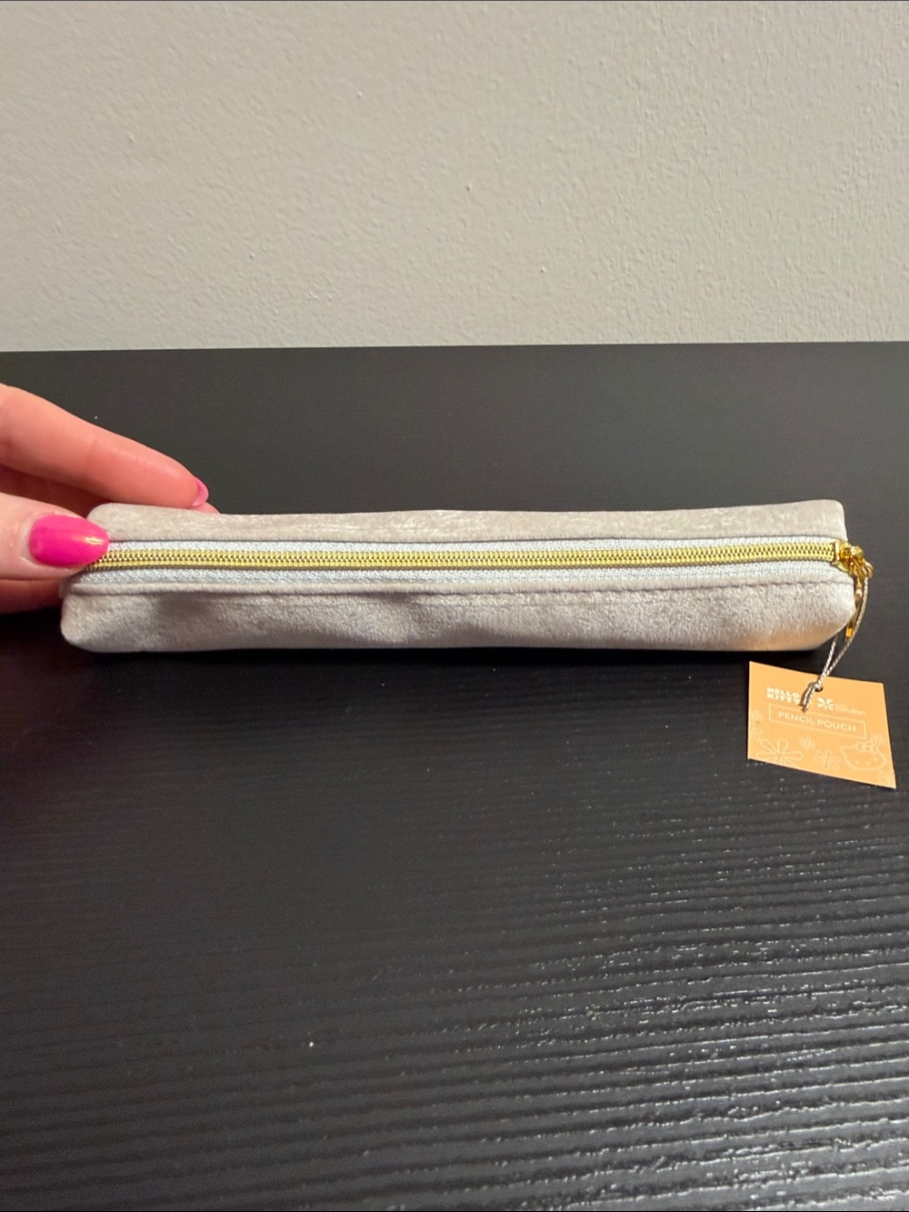NWT Erin Condren Hello Kitty Velvet Pencil Pouch with Gold Charm